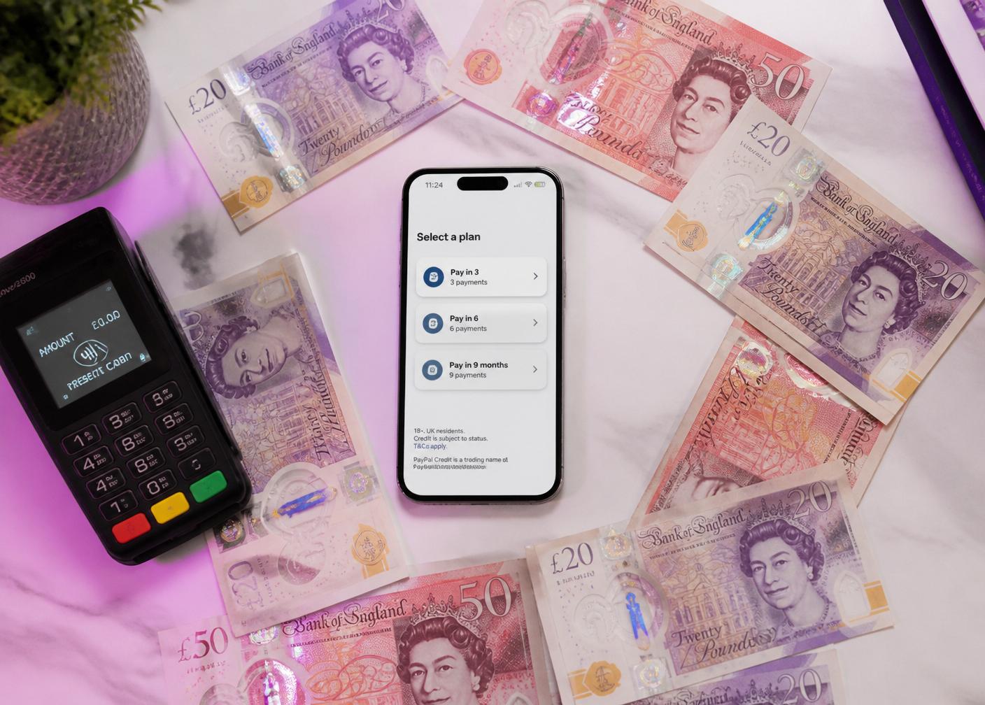 The Zappin money circle: business gets paid in full instantly in pounds while the customer chooses a Pay in 3, 6 or 9 month plan